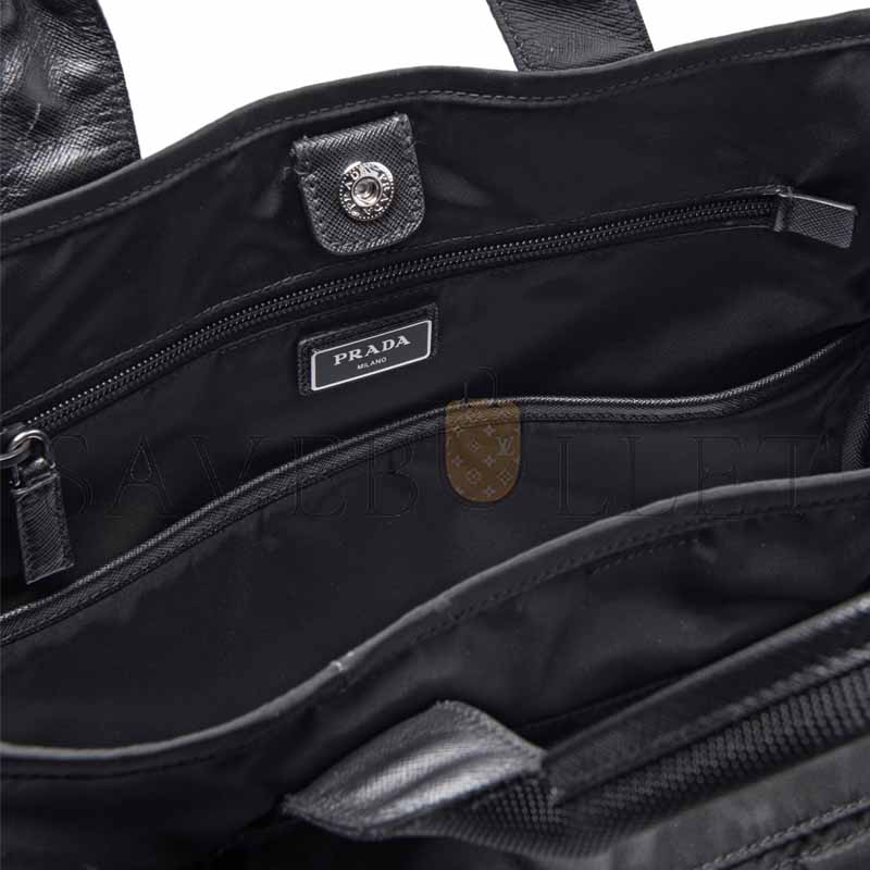 PRADA BLACK NYLON 2WAY SHOULDER TOTE HANDBAG 1BG040 (38*33*15cm) 